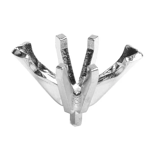 14K White & Platinum Marquise V-End with Peg 6-Prong Die Struck