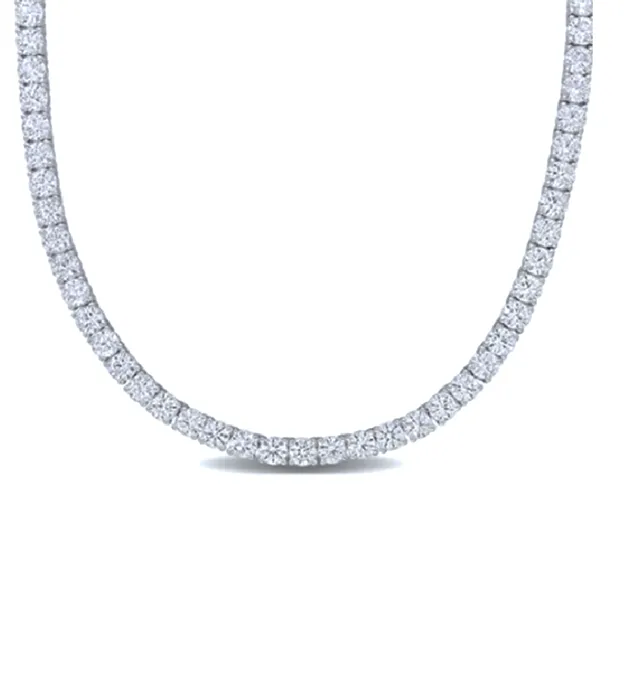 14k White Gold 5.75Ct Lab Grown Diamond Necklace with 200 Diamond