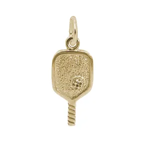 14K Yellow Gold Pickleball Paddle Charm