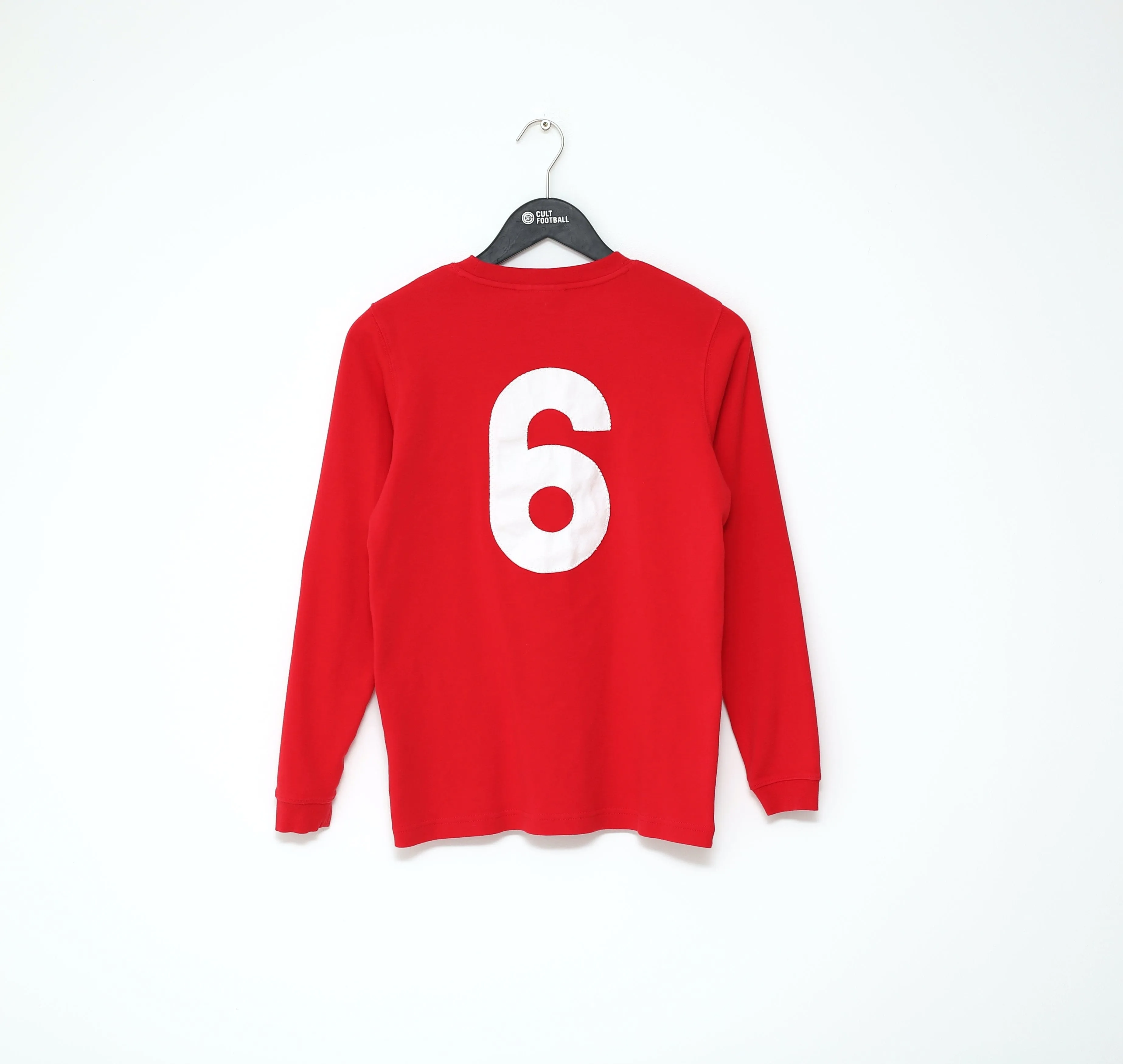 1966 Bobby MOORE #6 England Vintage Umbro Away LS Football Shirt (S) West Ham