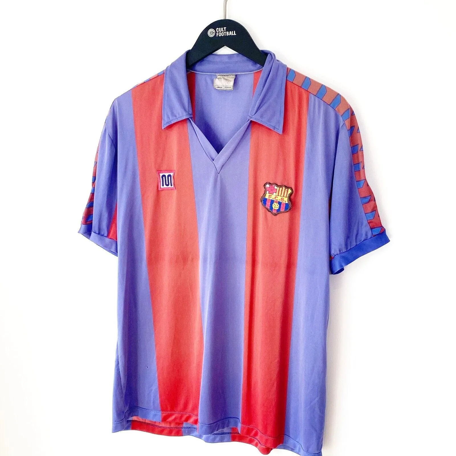 1982/89 BARCELONA Vintage Meyba Home Football Shirt (M/L) Maradona Lineker Era