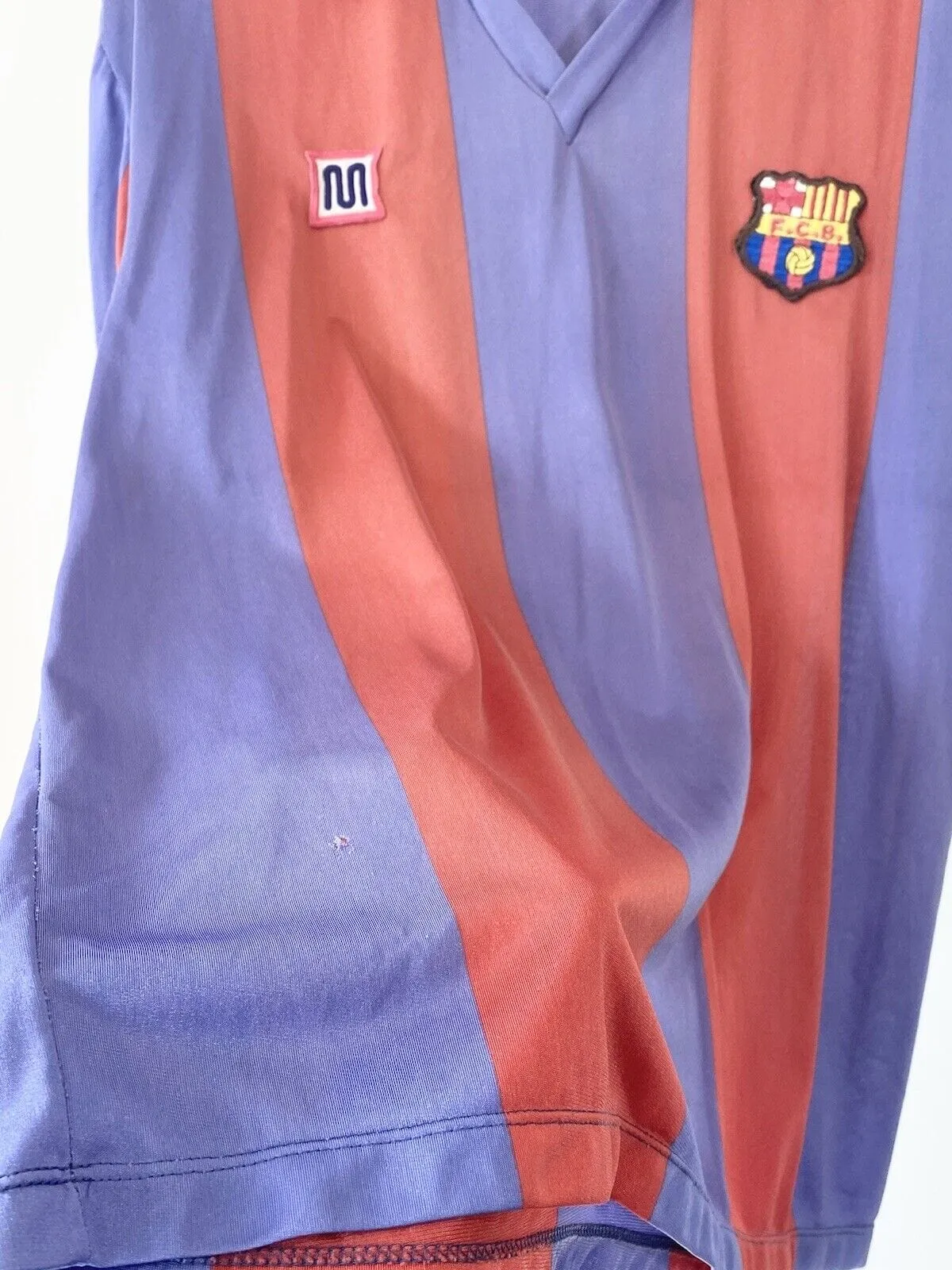 1982/89 BARCELONA Vintage Meyba Home Football Shirt (M/L) Maradona Lineker Era