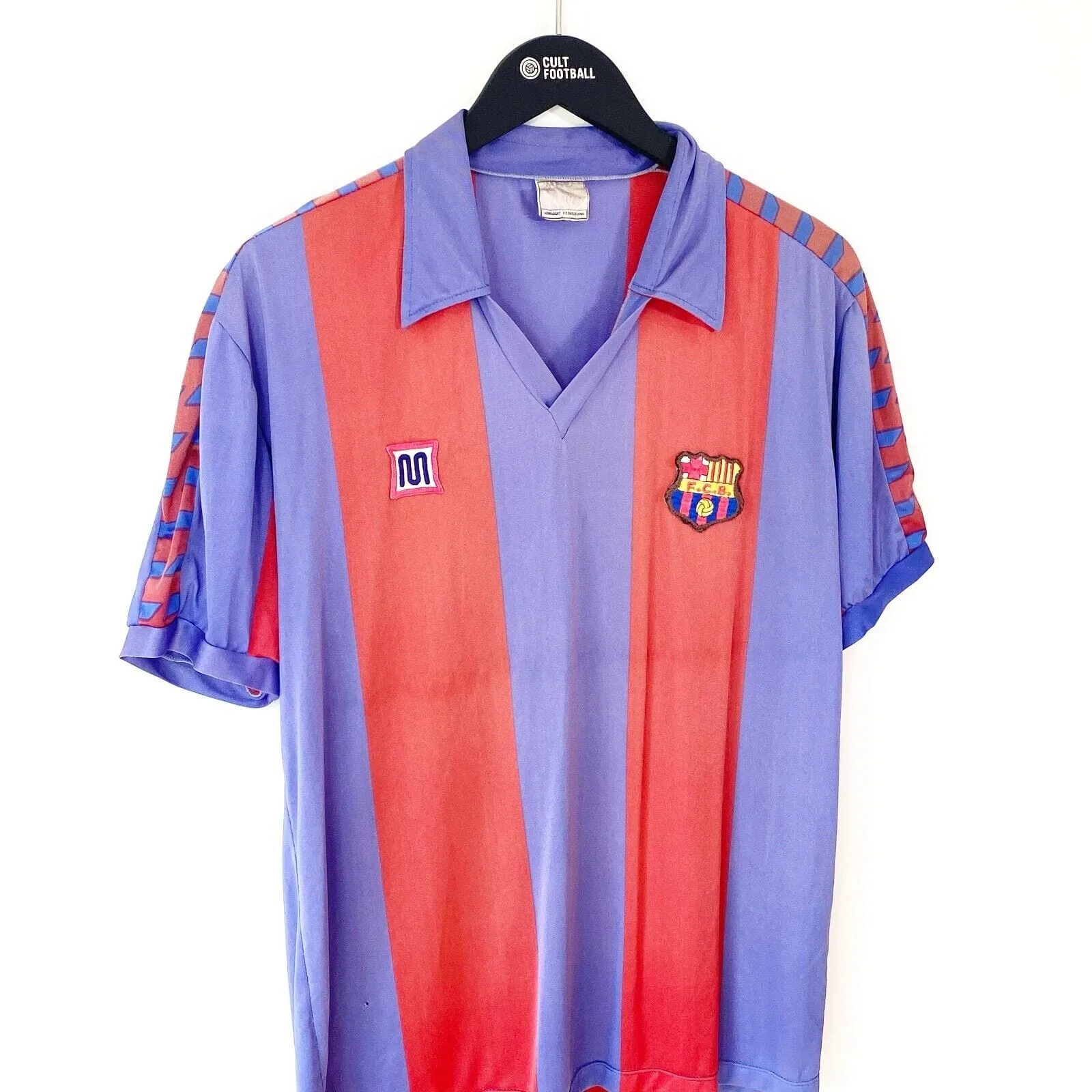 1982/89 BARCELONA Vintage Meyba Home Football Shirt (M/L) Maradona Lineker Era