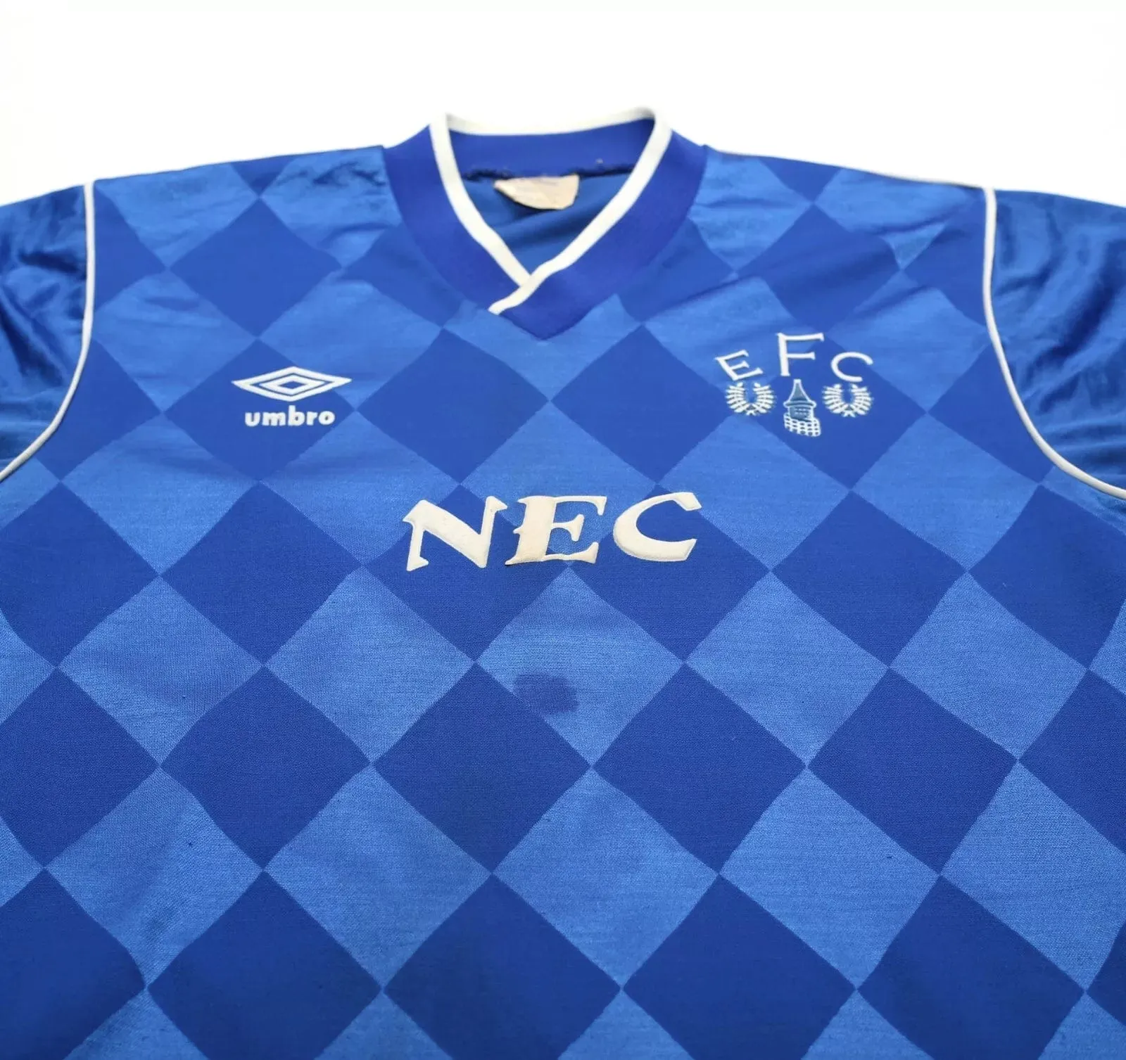 1986/89 EVERTON Vintage Umbro Home Football Shirt Jersey (M)