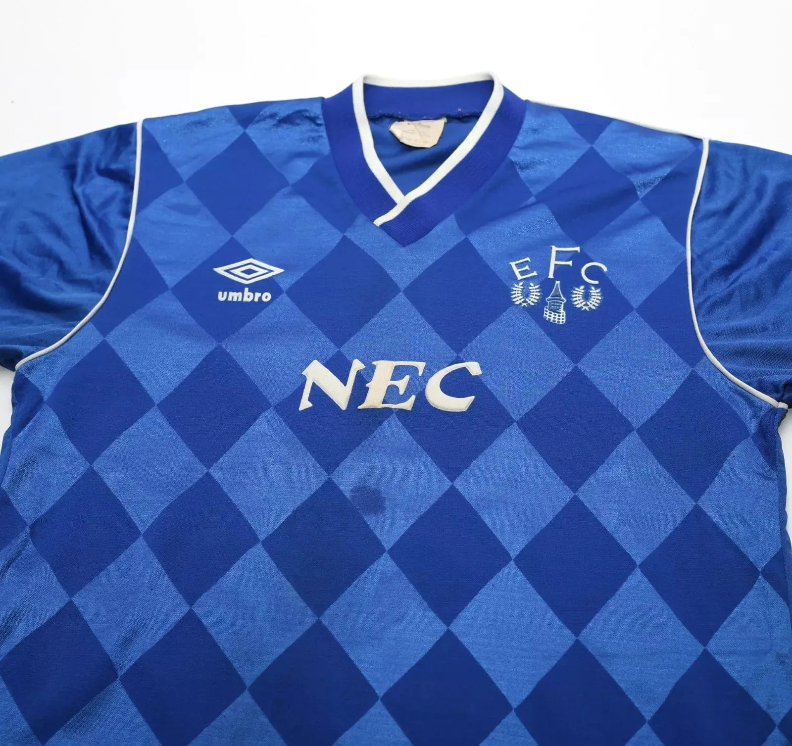 1986/89 EVERTON Vintage Umbro Home Football Shirt Jersey (M)