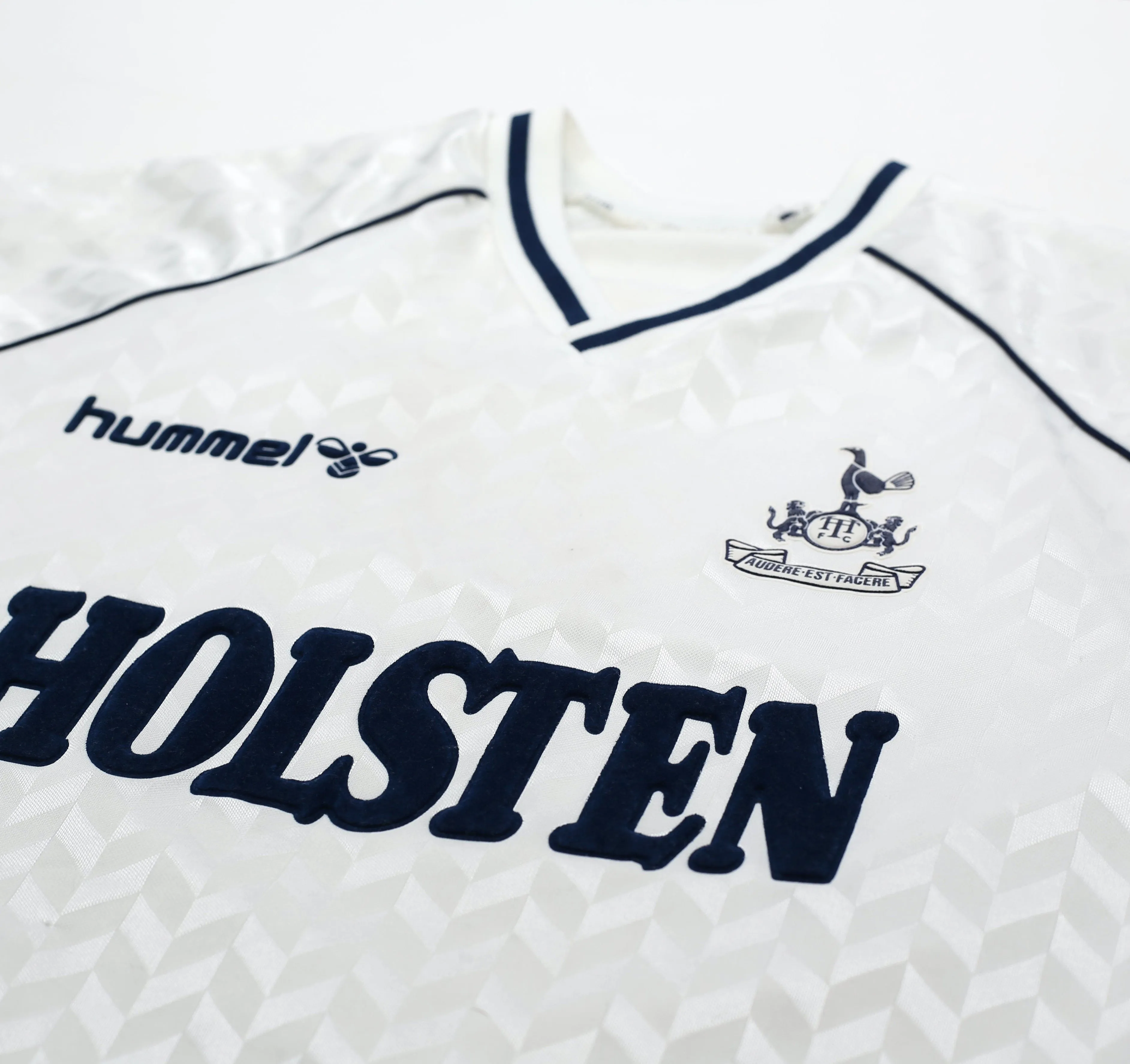 1987/89 TOTTENHAM HOTSPUR Vintage Hummel Home Football Shirt (M)