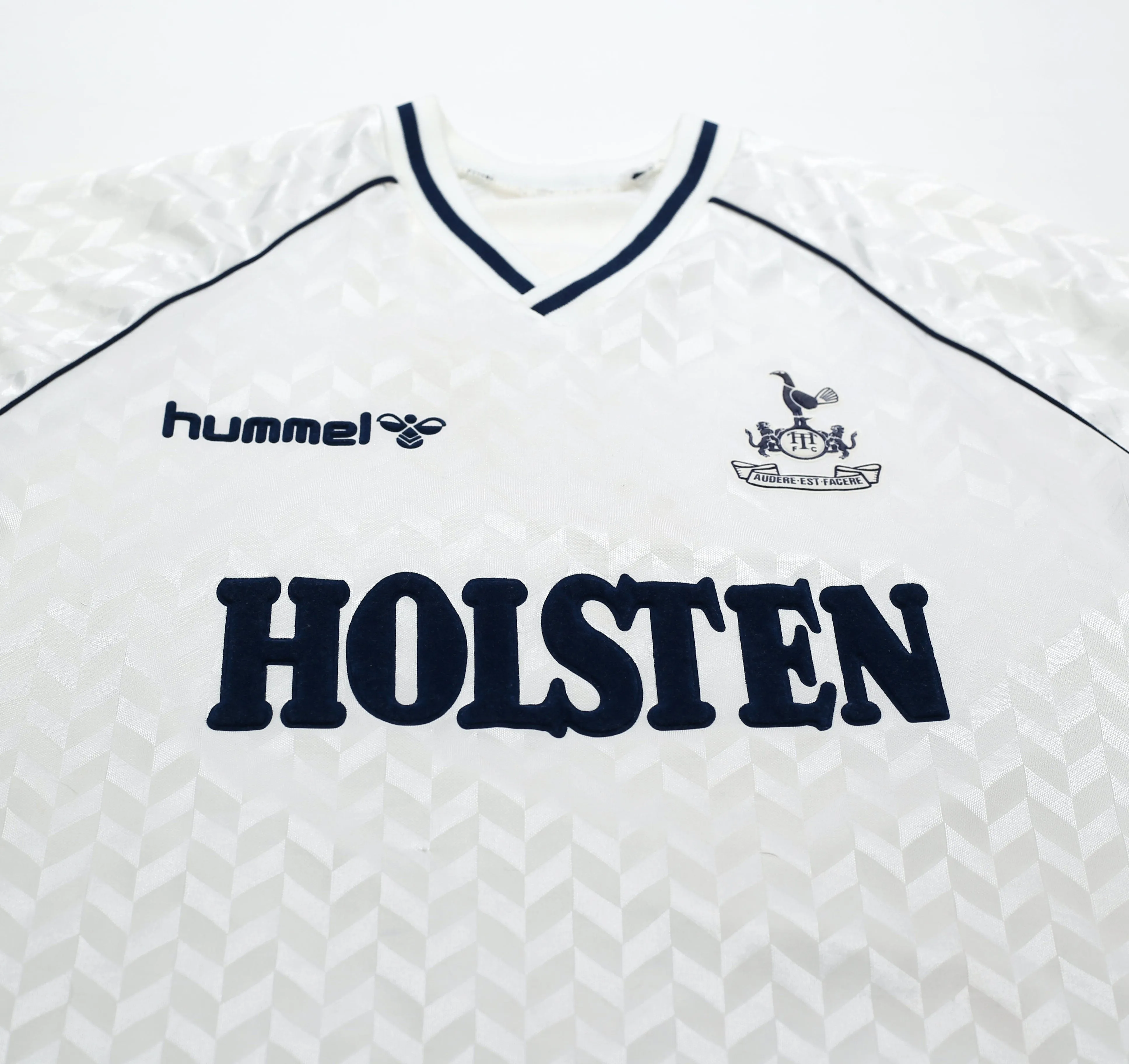 1987/89 TOTTENHAM HOTSPUR Vintage Hummel Home Football Shirt (M)