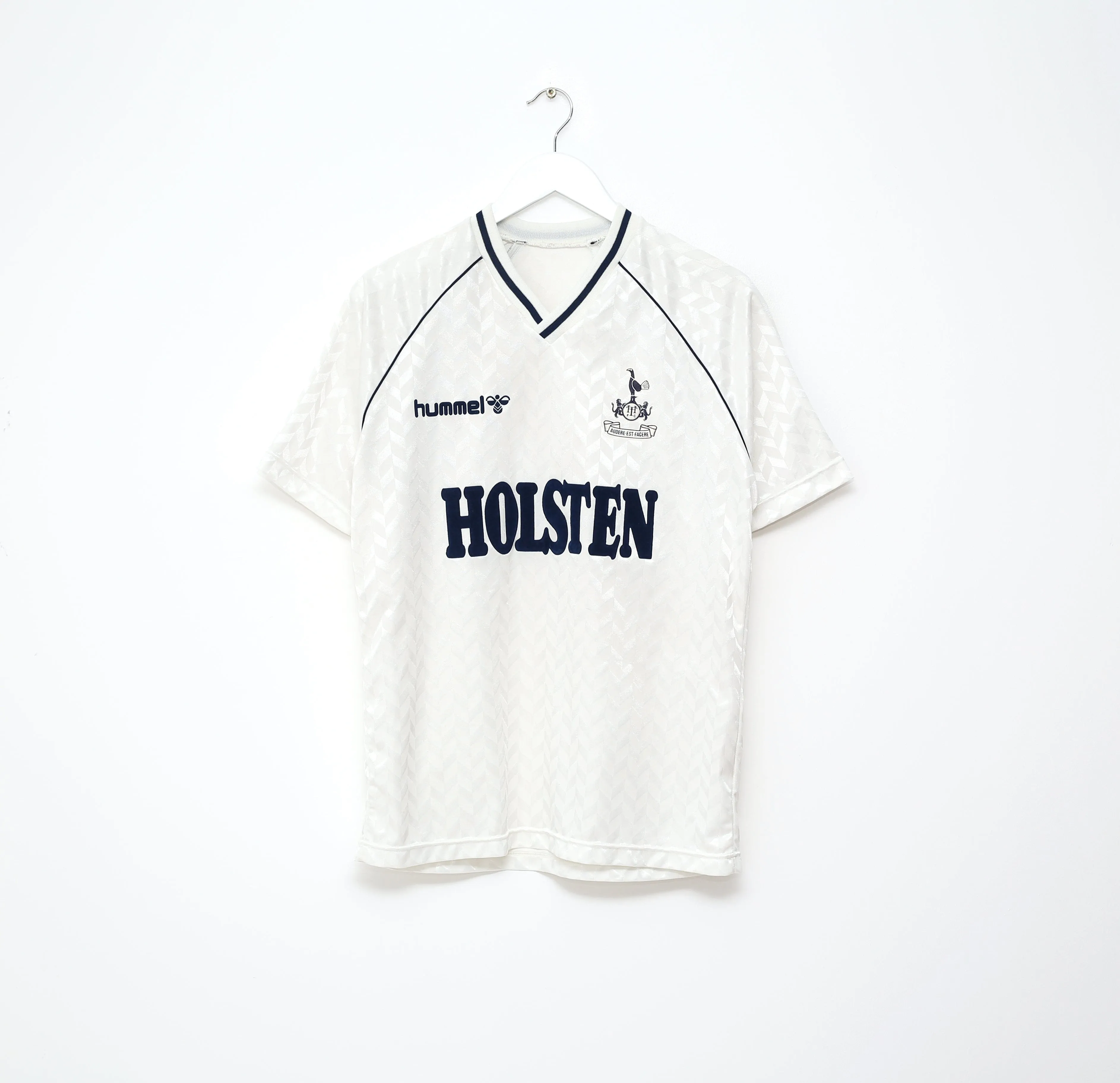 1987/89 TOTTENHAM HOTSPUR Vintage Hummel Home Football Shirt (M)