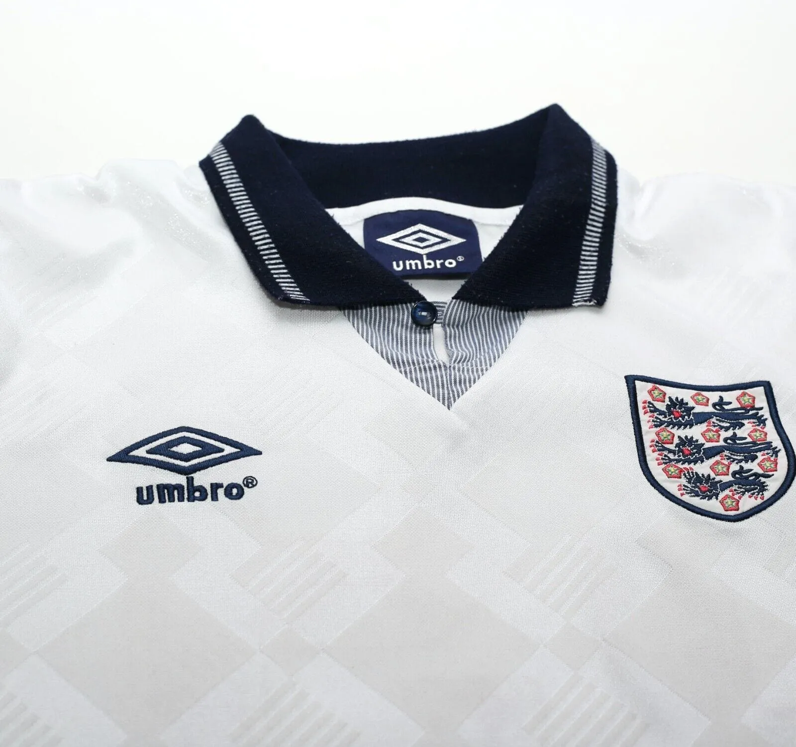 1990/92 GASCOIGNE #19 England Retro Umbro Home Football Shirt (S) Italia 90