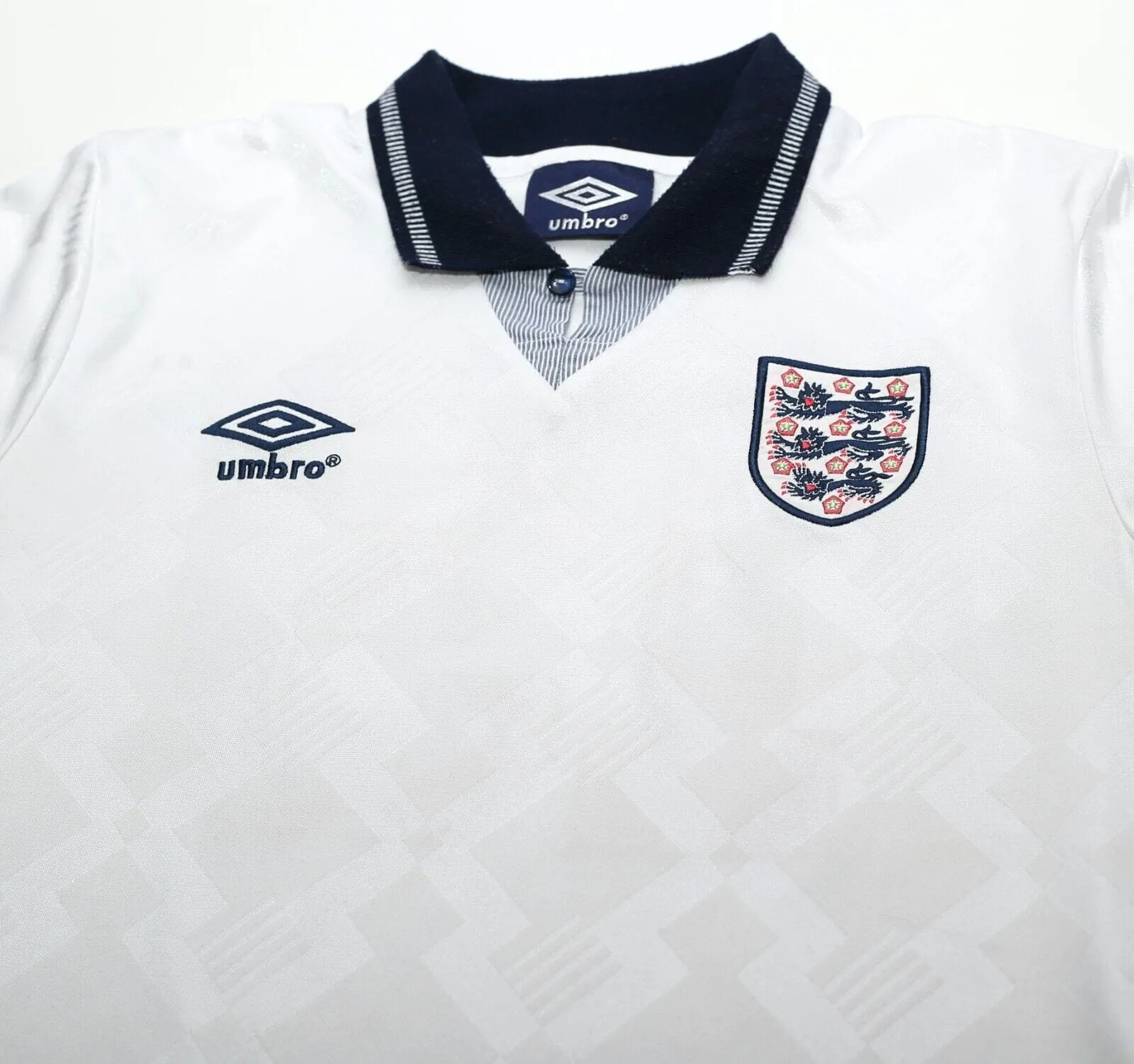 1990/92 GASCOIGNE #19 England Retro Umbro Home Football Shirt (S) Italia 90