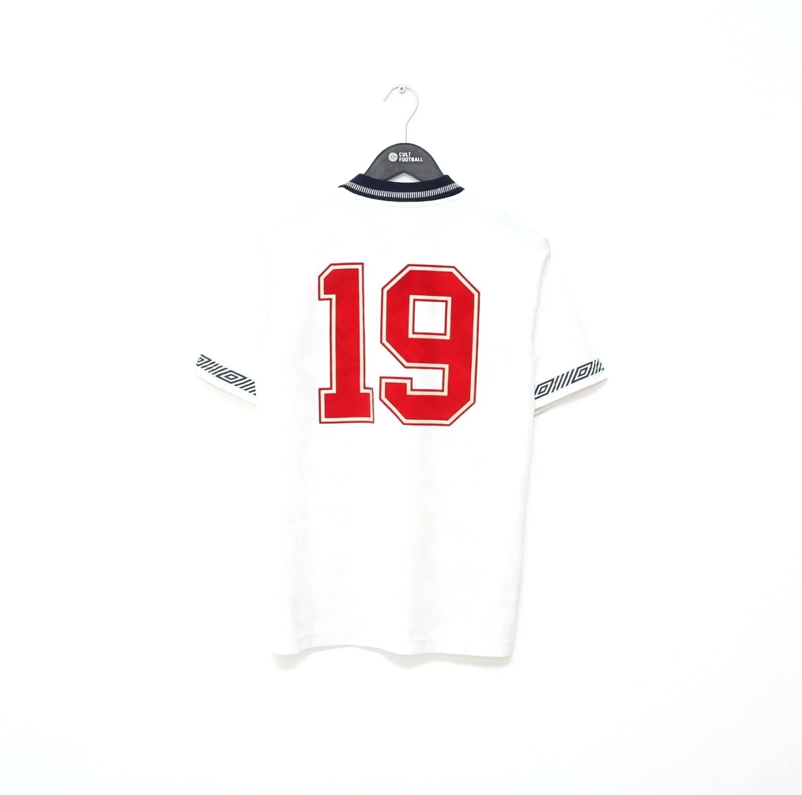 1990/92 GASCOIGNE #19 England Retro Umbro Home Football Shirt (S) Italia 90