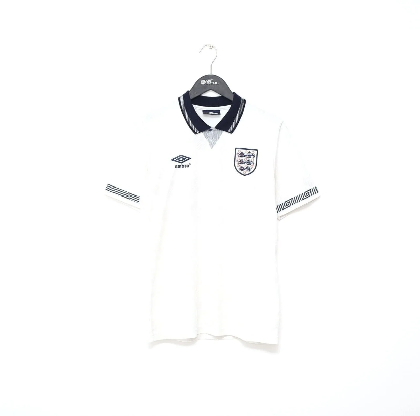 1990/92 GASCOIGNE #19 England Retro Umbro Home Football Shirt (S) Italia 90