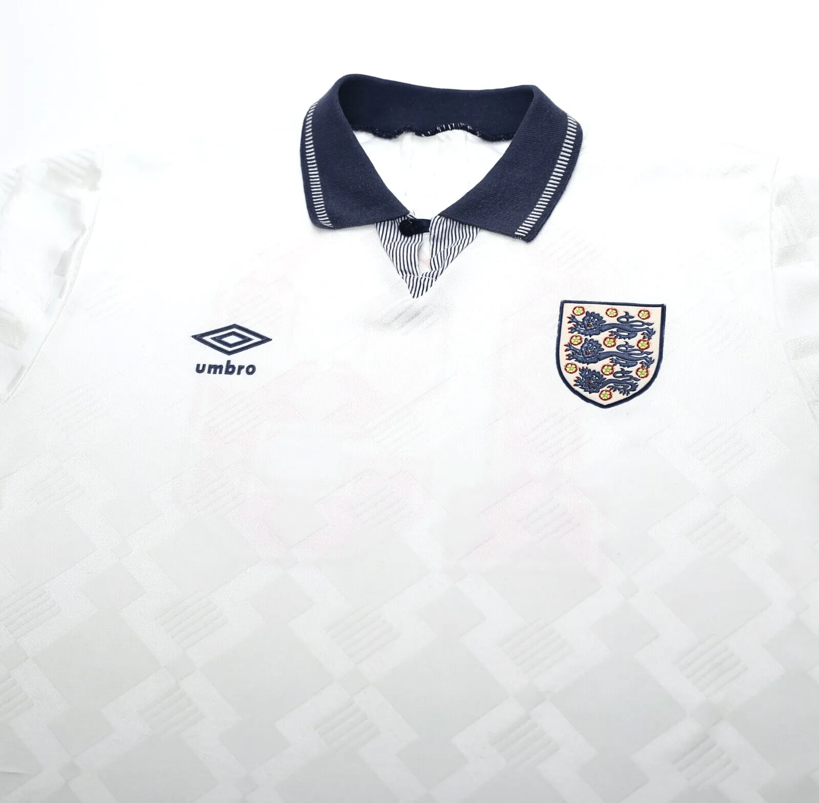 1990/92 GASCOIGNE #19 England Vintage Umbro Home Football Shirt (L) Italia 90