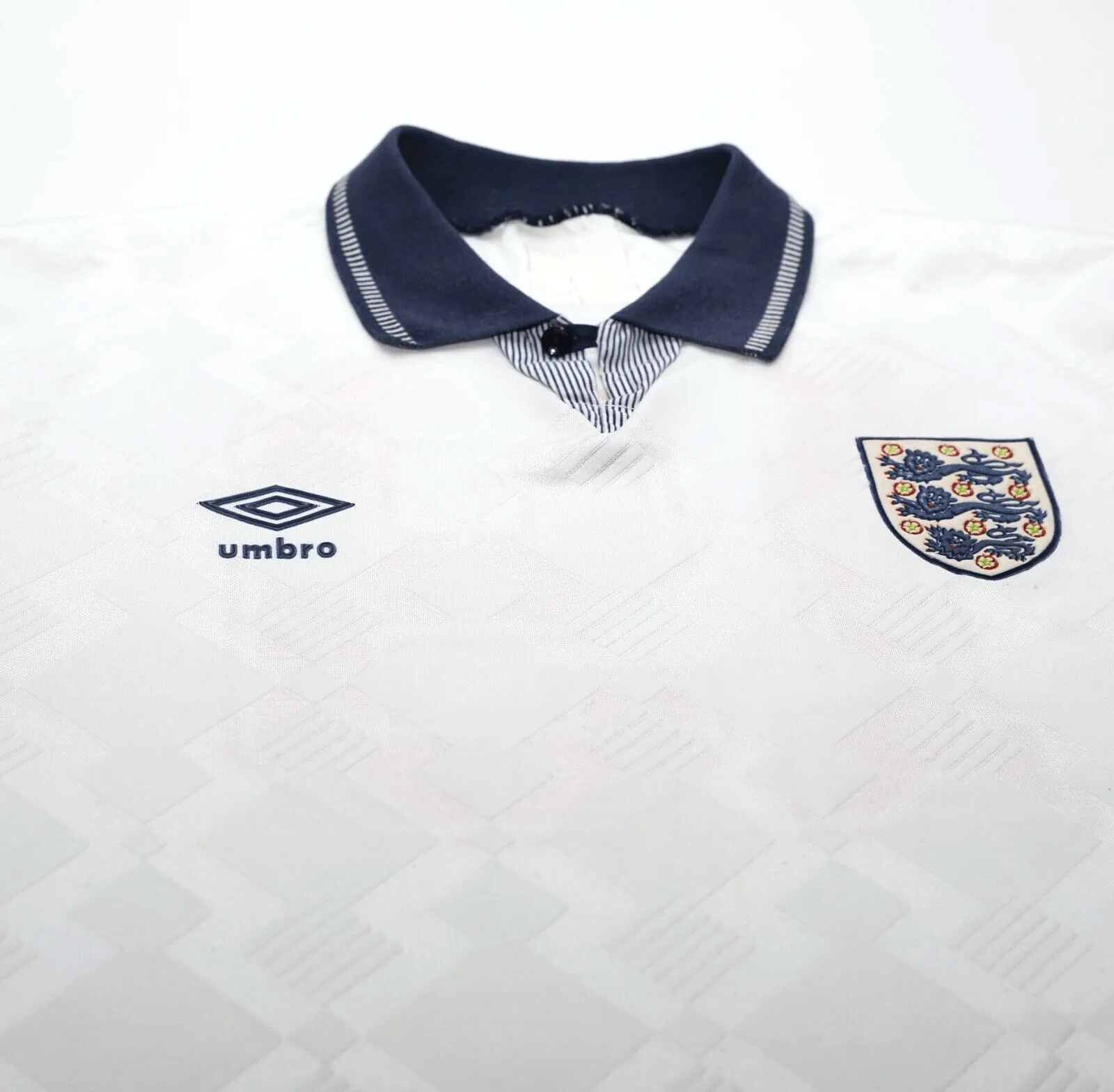 1990/92 GASCOIGNE #19 England Vintage Umbro Home Football Shirt (L) Italia 90