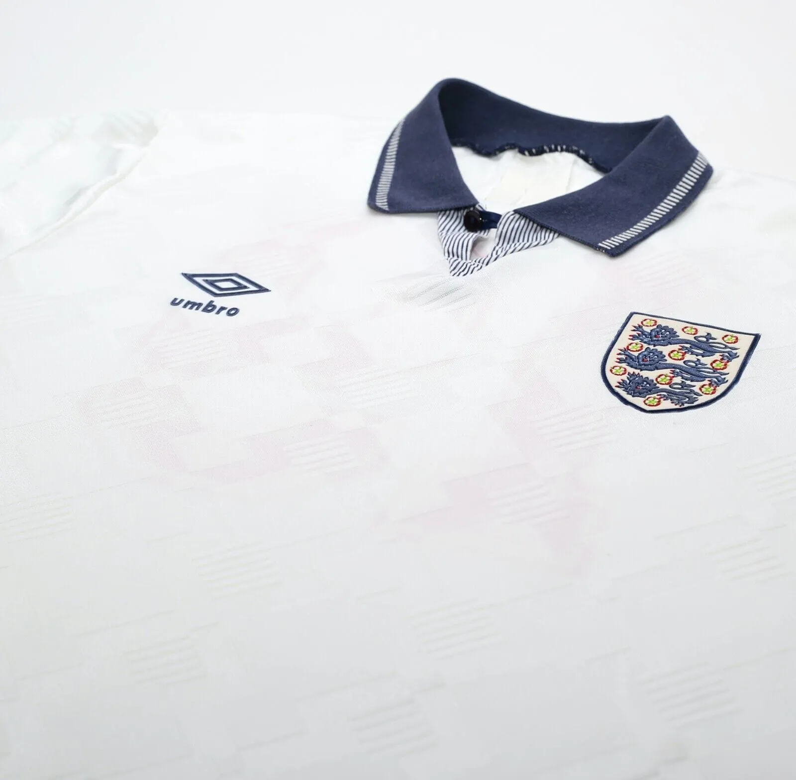 1990/92 GASCOIGNE #19 England Vintage Umbro Home Football Shirt (L) Italia 90