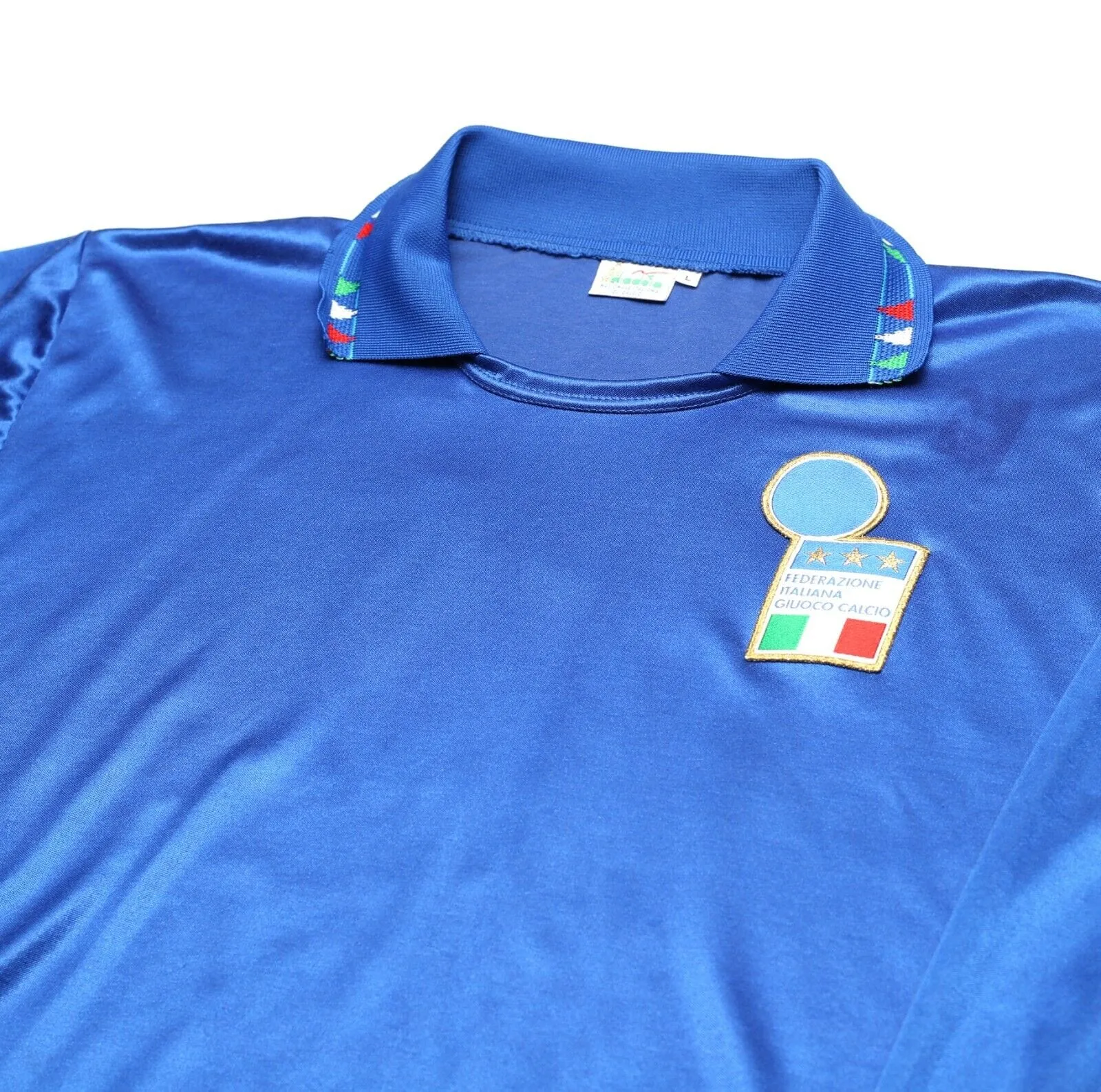 1992/93 BAGGIO #10 Italy Vintage Diadora LS Home Football Shirt Jersey (L)