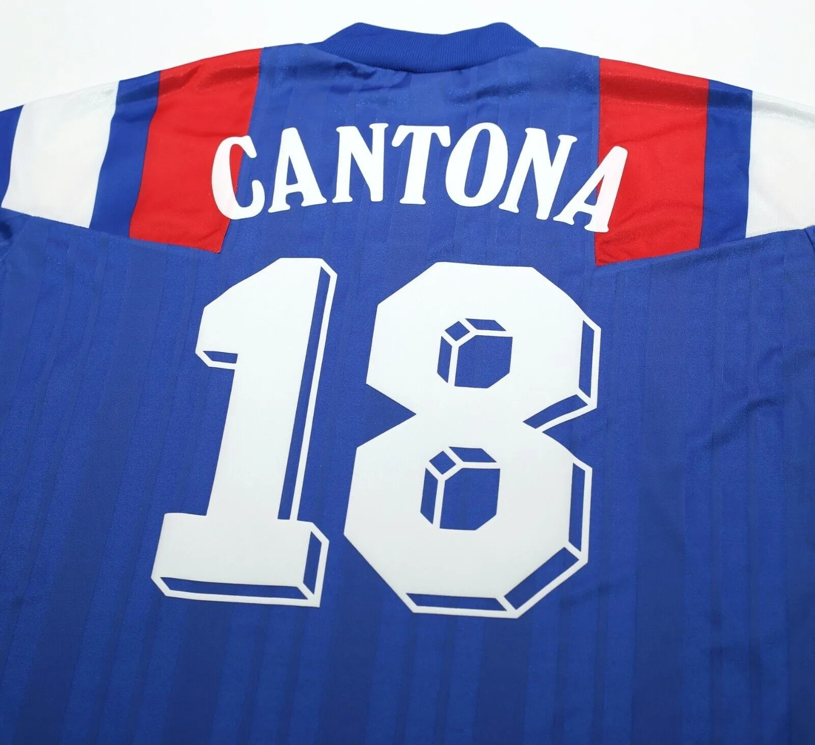 1992/94 CANTONA #18 France Vintage adidas Home Football Shirt Jersey (L) Euro 92