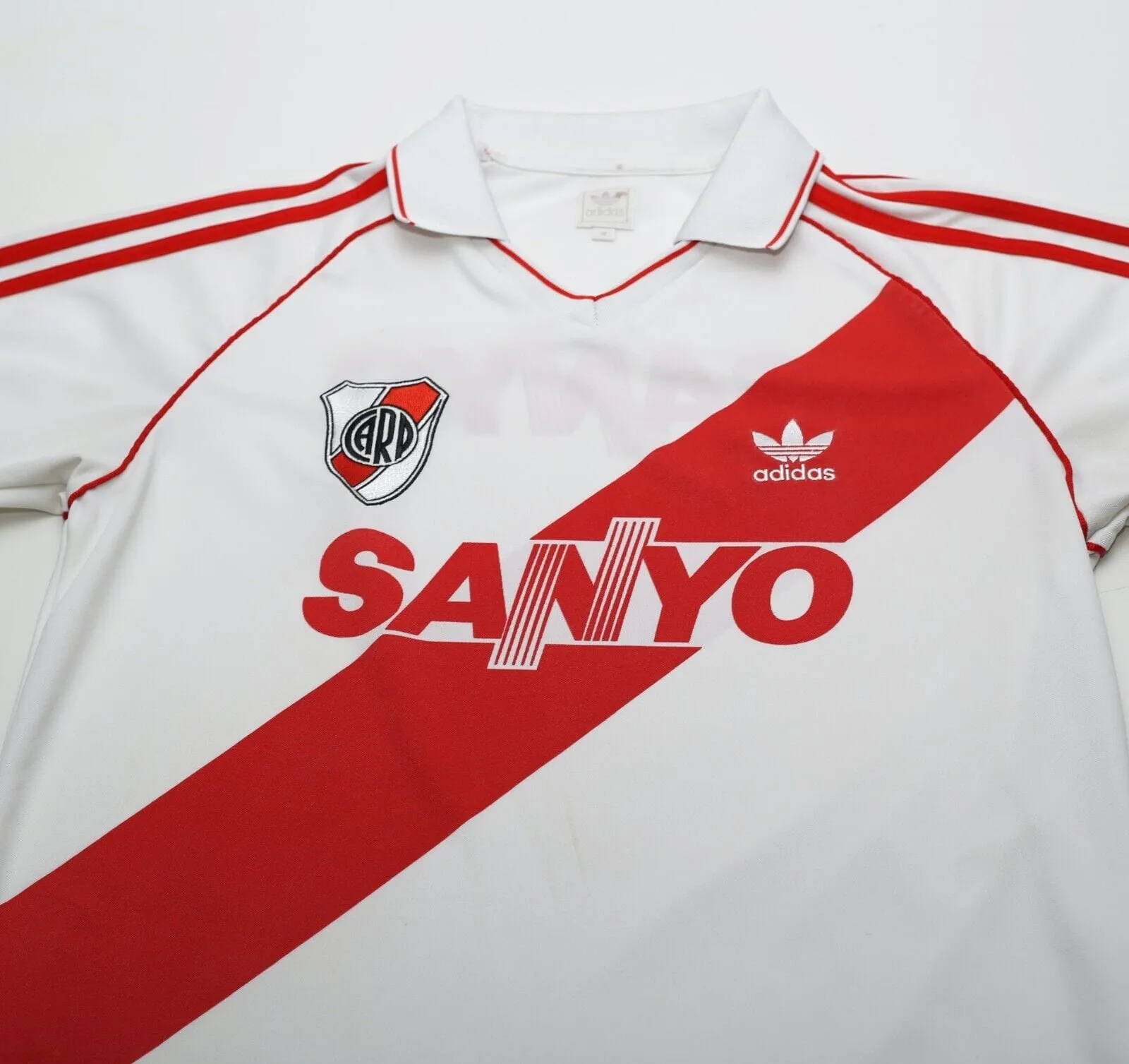 1992/94 RIVER PLATE Retro adidas Originals L/S Home Football Shirt Jersey (M)