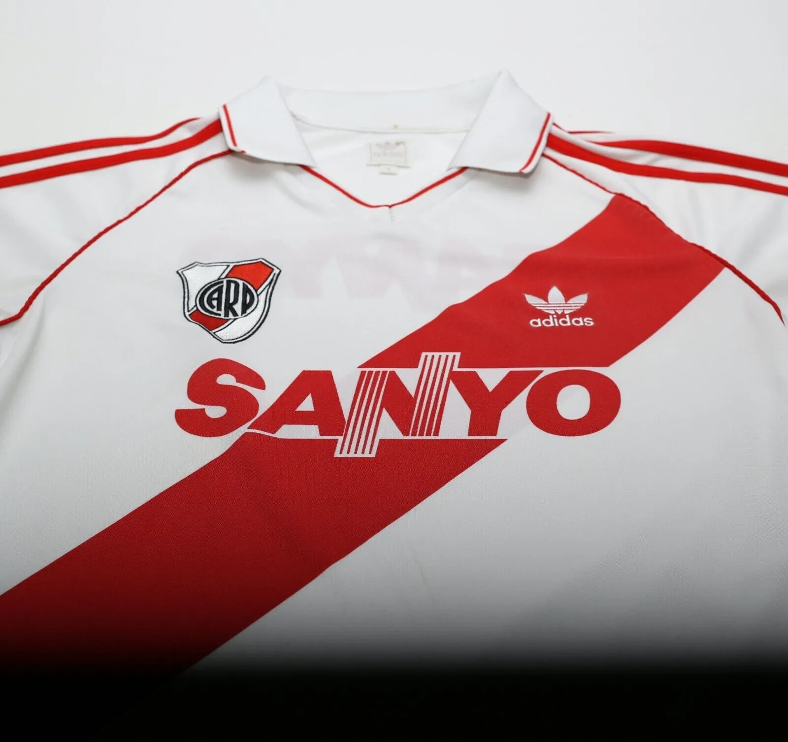 1992/94 RIVER PLATE Retro adidas Originals L/S Home Football Shirt Jersey (M)