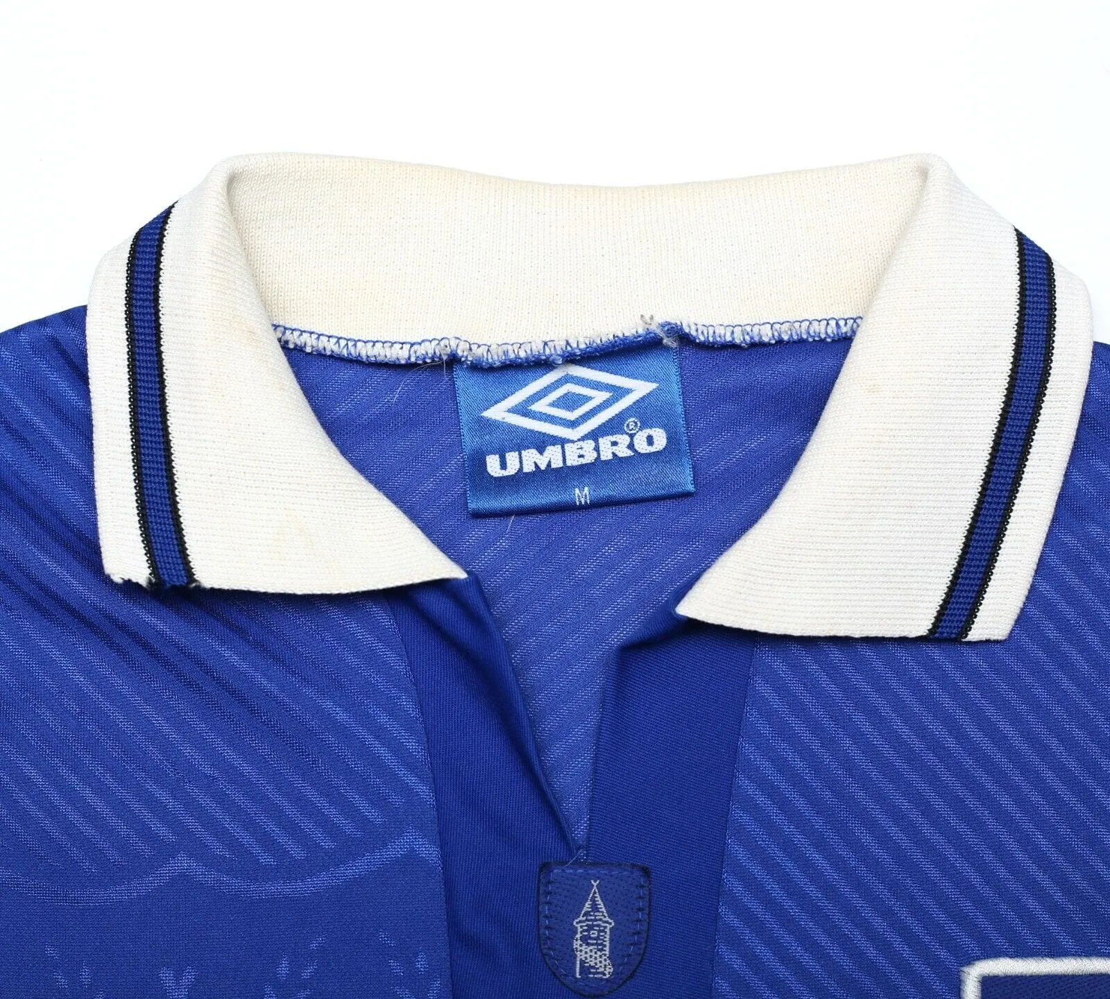 1993/95 AMOKACHI #11 Everton Vintage Umbro HOME Football Shirt (M)