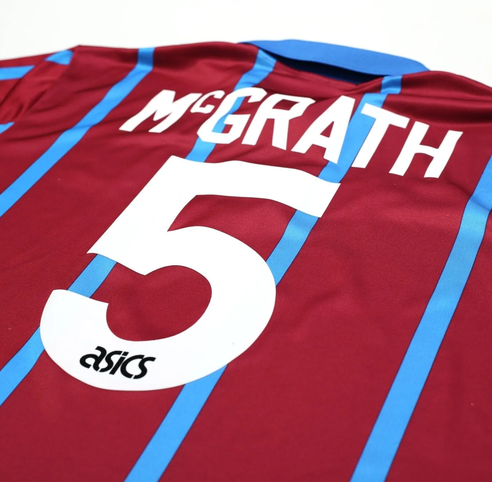 1993/95 McGRATH #5 Aston Villa Vintage Asics Home Football Shirt (L)