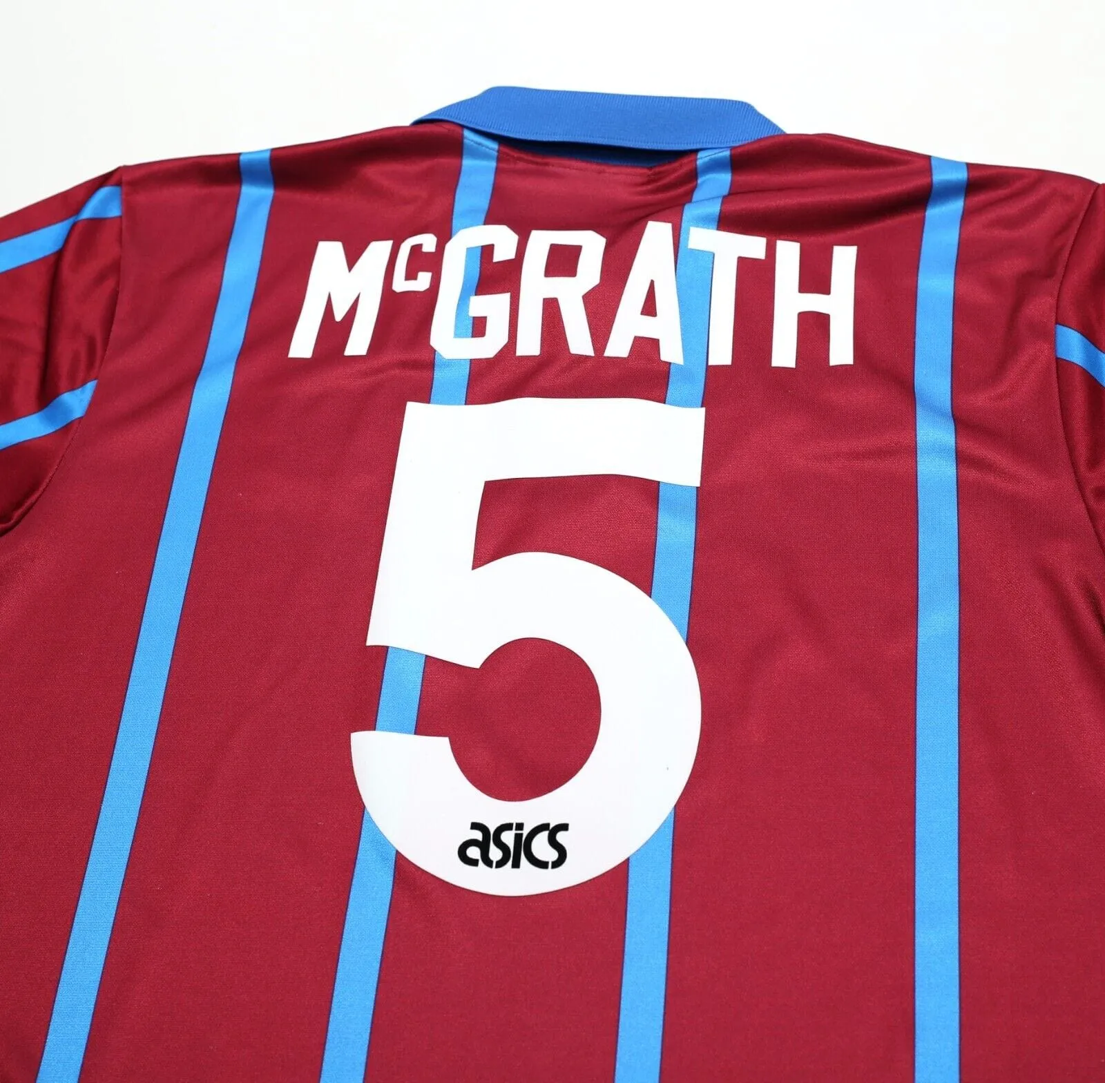 1993/95 McGRATH #5 Aston Villa Vintage Asics Home Football Shirt (L)