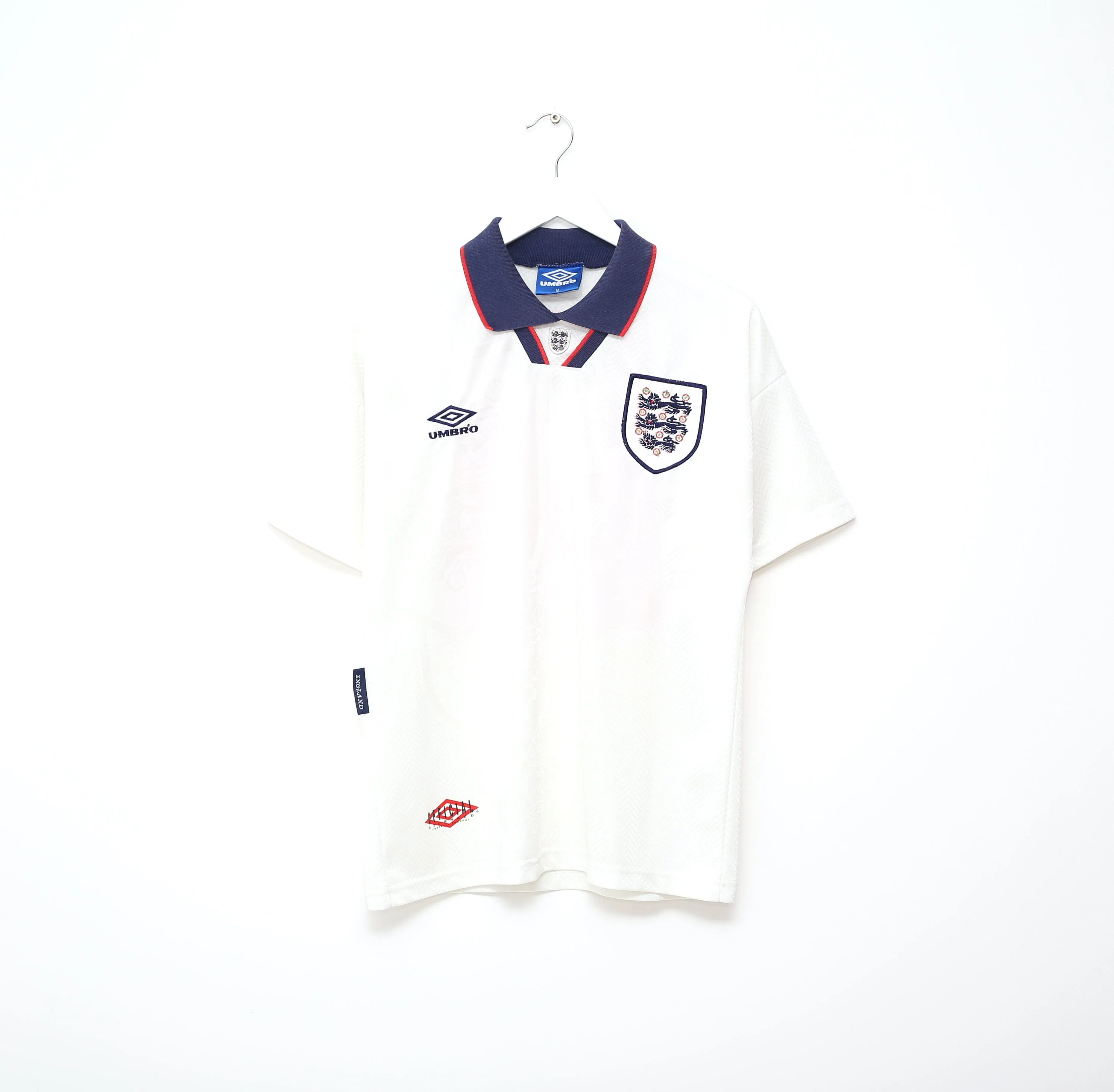 1993/95 WRIGHT #14 England Vintage Umbro Home Football Shirt (M) US Cup 93