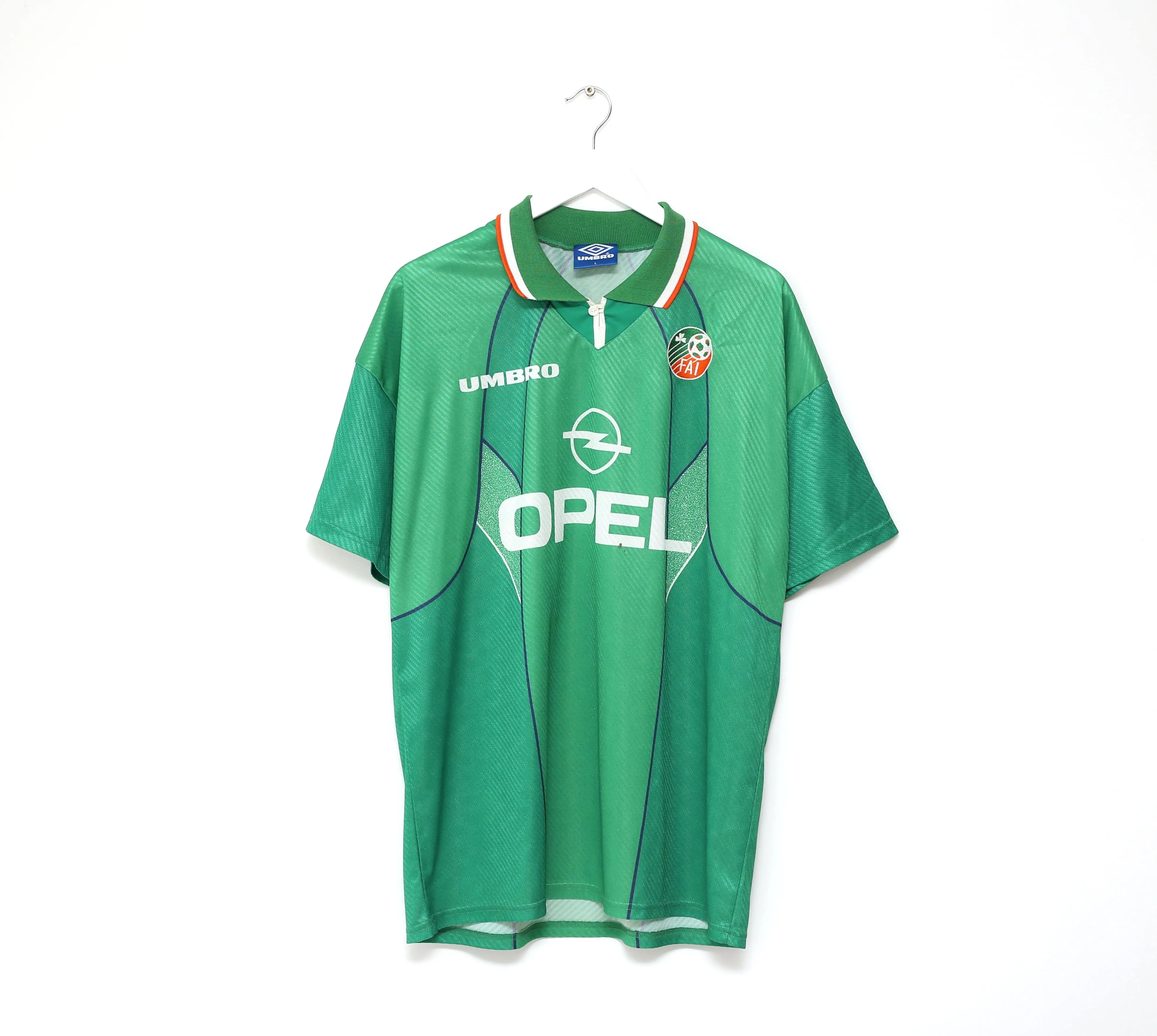 1994/95 IRELAND Vintage Umbro Home Football Shirt Jersey (L)