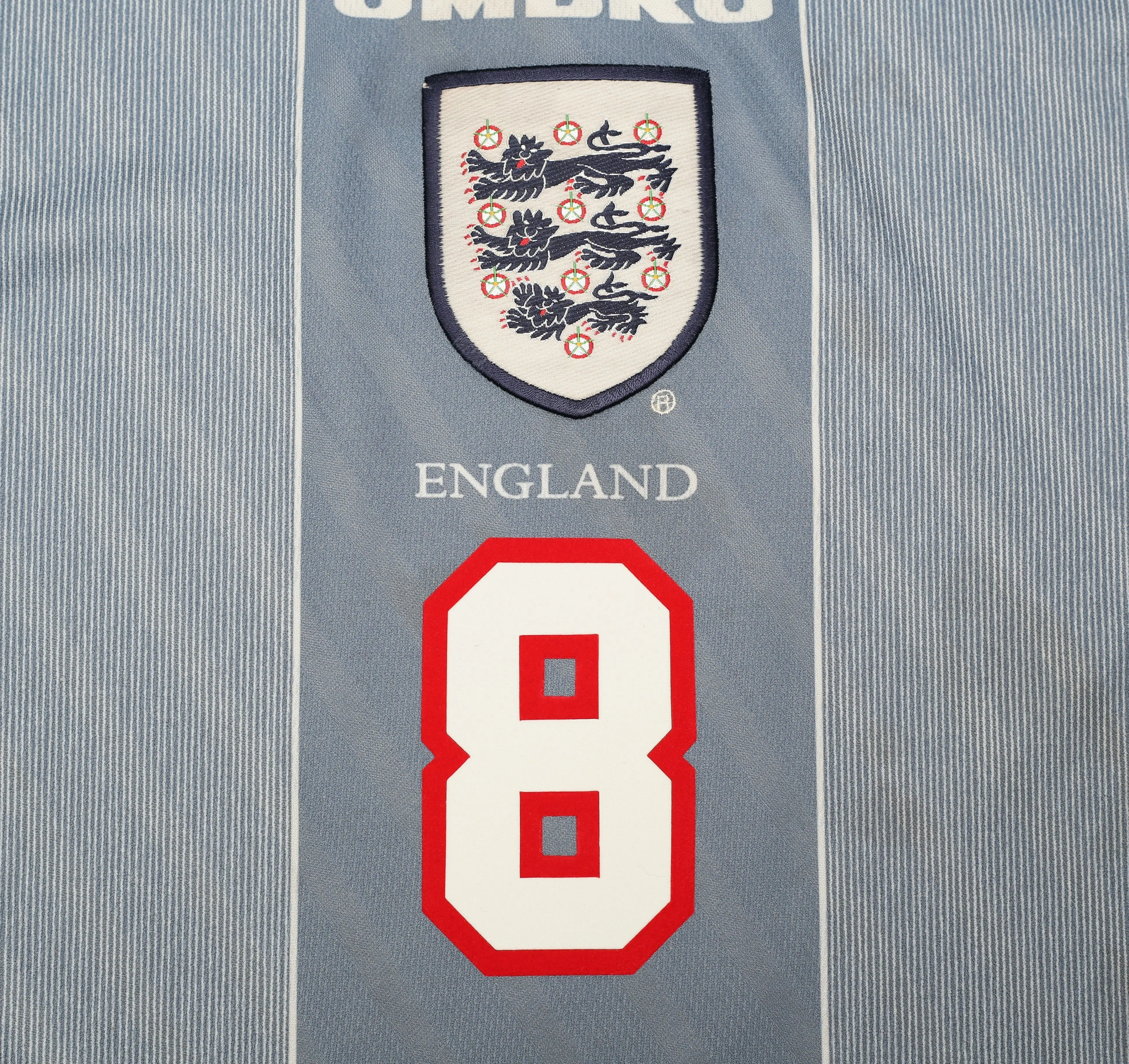 1996/97 GASCOIGNE #8 England Vintage Umbro Away Football Shirt (L)