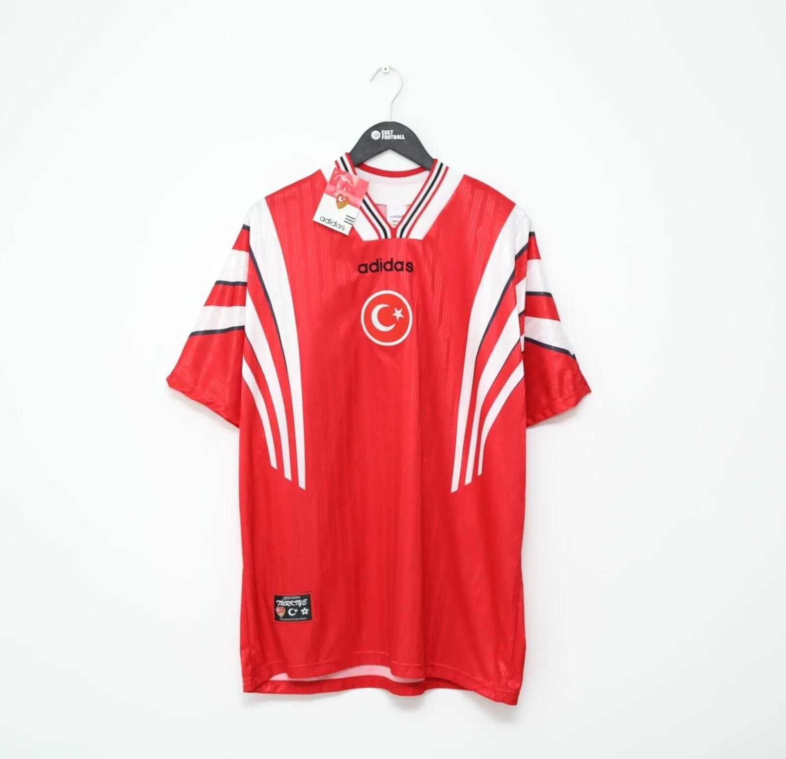 1996/97 TURKEY Vintage adidas home Football Shirt Jersey (XL) BNWT Euro 96