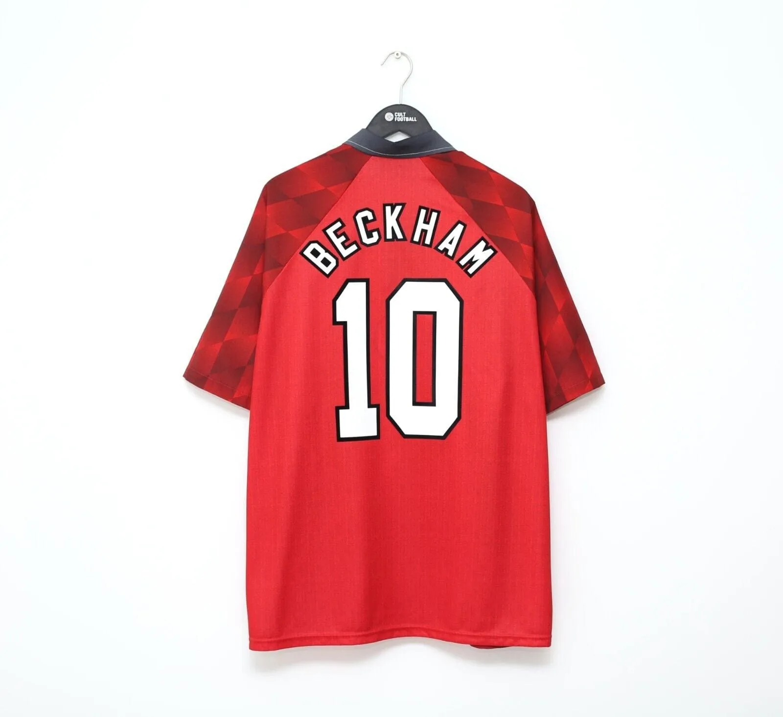 1996/98 BECKHAM #10 Manchester United Vintage Umbro Home Football Shirt (XXL)