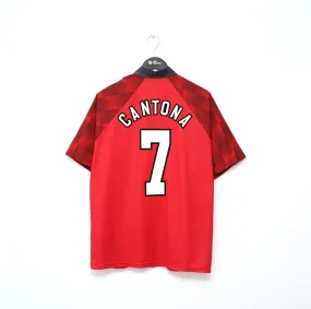 1996/98 CANTONA #7 Manchester United Vintage Umbro Home Football Shirt (L)