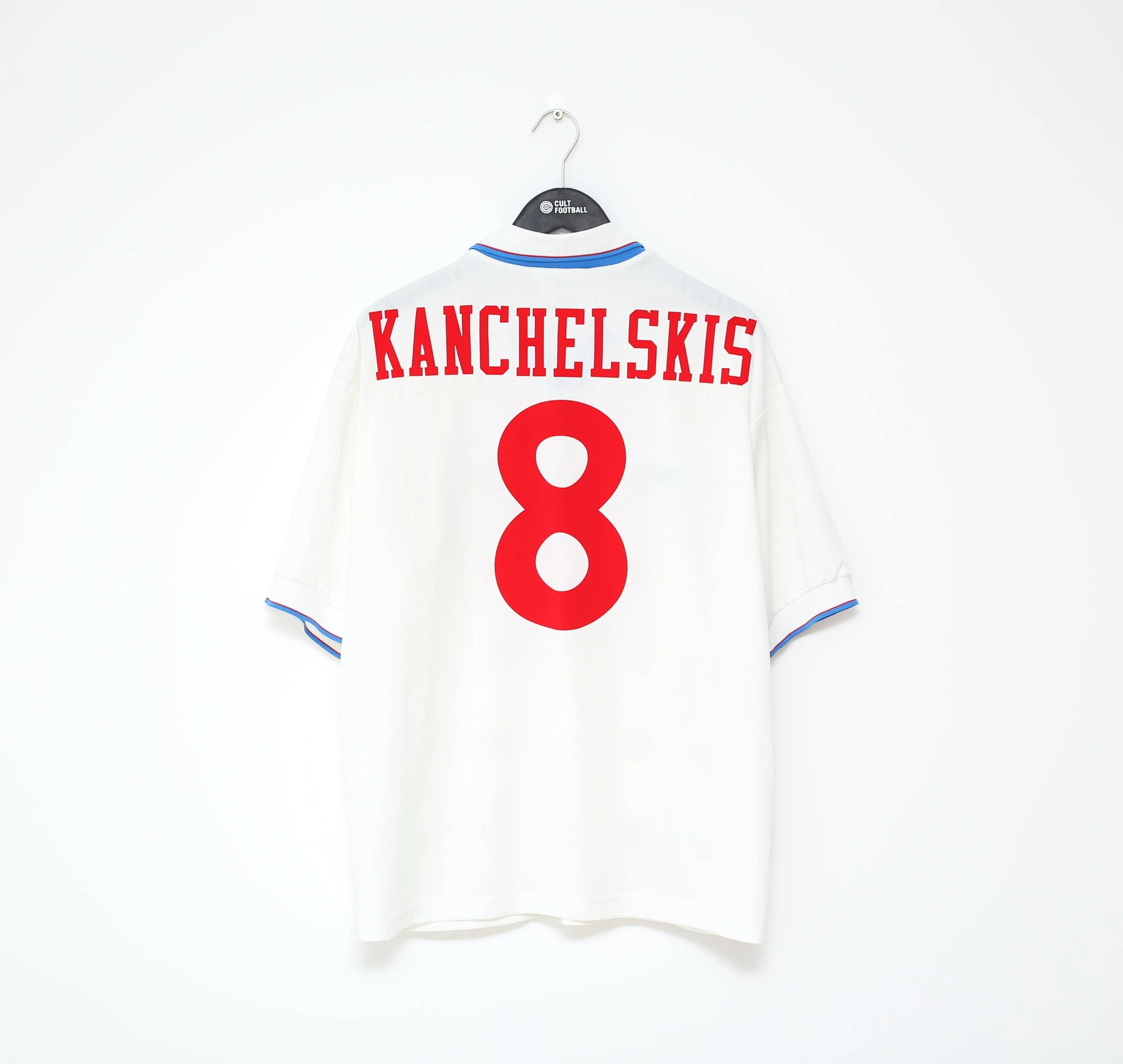 1996/98 KANCHELSKIS #8 Russia Vintage Reebok Home Football Shirt (L) Euro 96