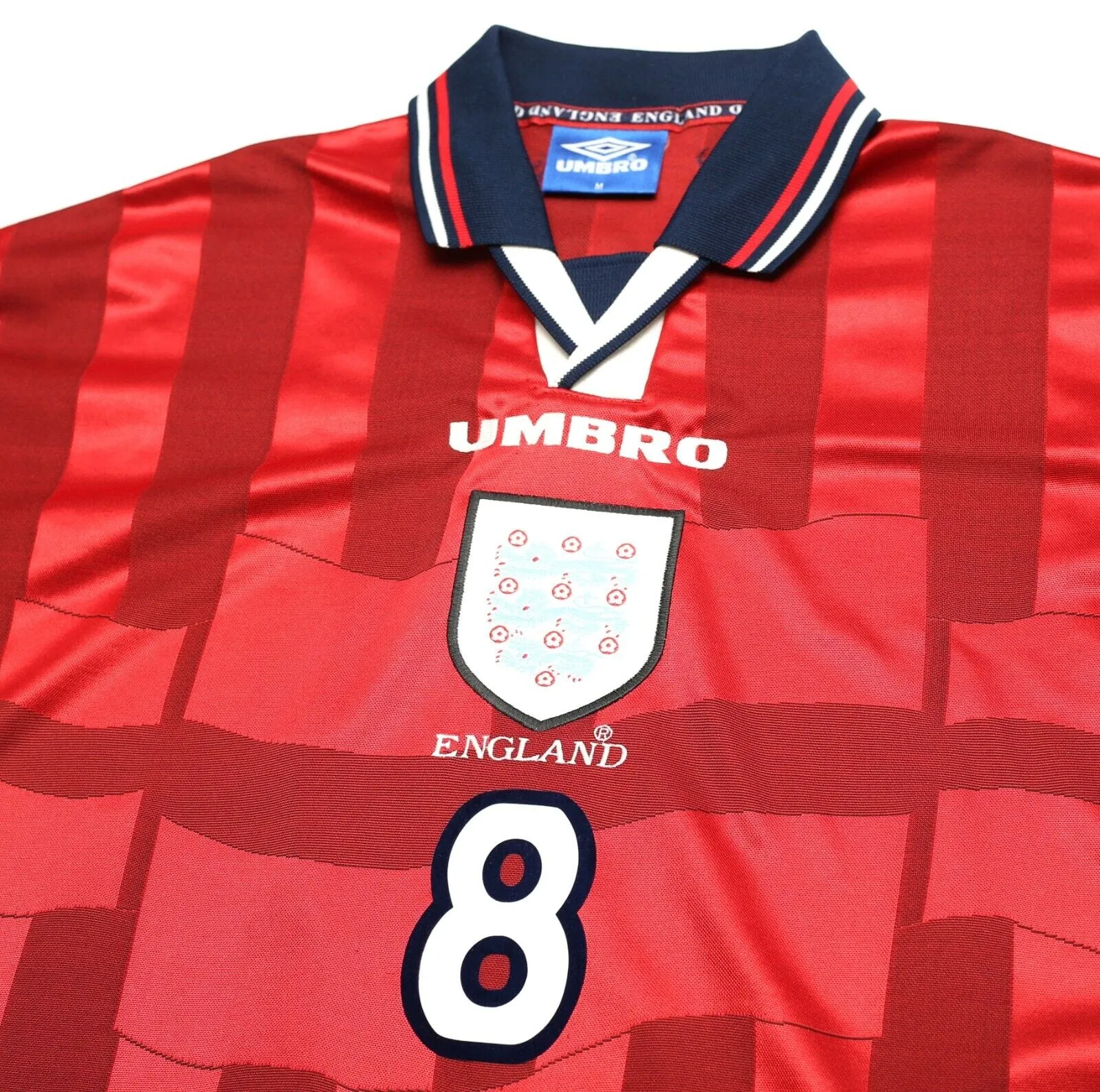 1997/99 GASCOIGNE #8 England Vintage Umbro Away Football Shirt (M) Le Tournoi