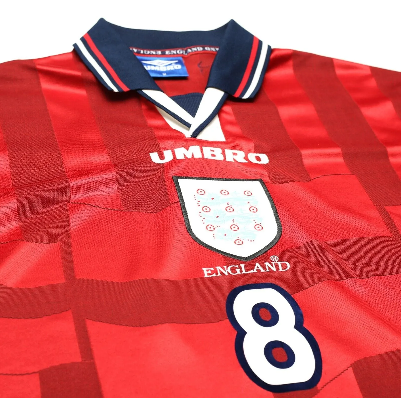 1997/99 GASCOIGNE #8 England Vintage Umbro Away Football Shirt (M) Le Tournoi