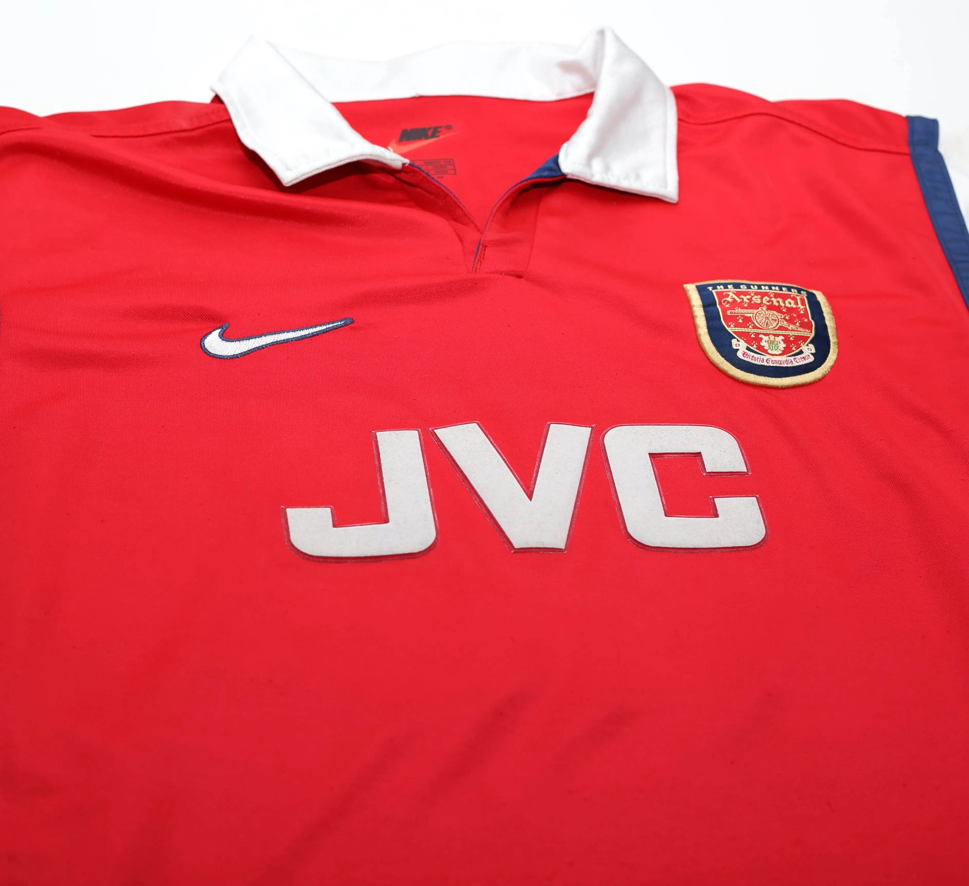 1998/99 BERGKAMP #10 Arsenal Nike European Home Football Shirt (M)