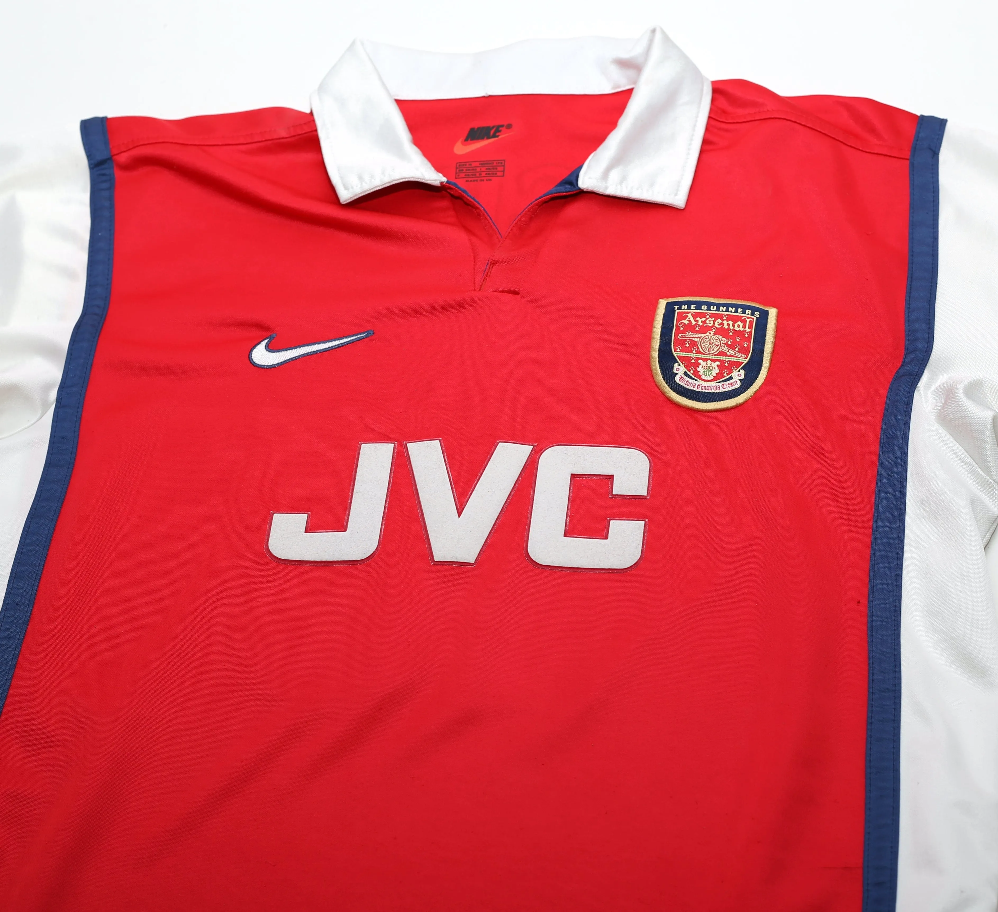 1998/99 BERGKAMP #10 Arsenal Nike European Home Football Shirt (M)