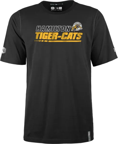 2024 Hamilton Tiger-Cats CFL Football New Era Reign Logo Sideline T Shirt  - Black