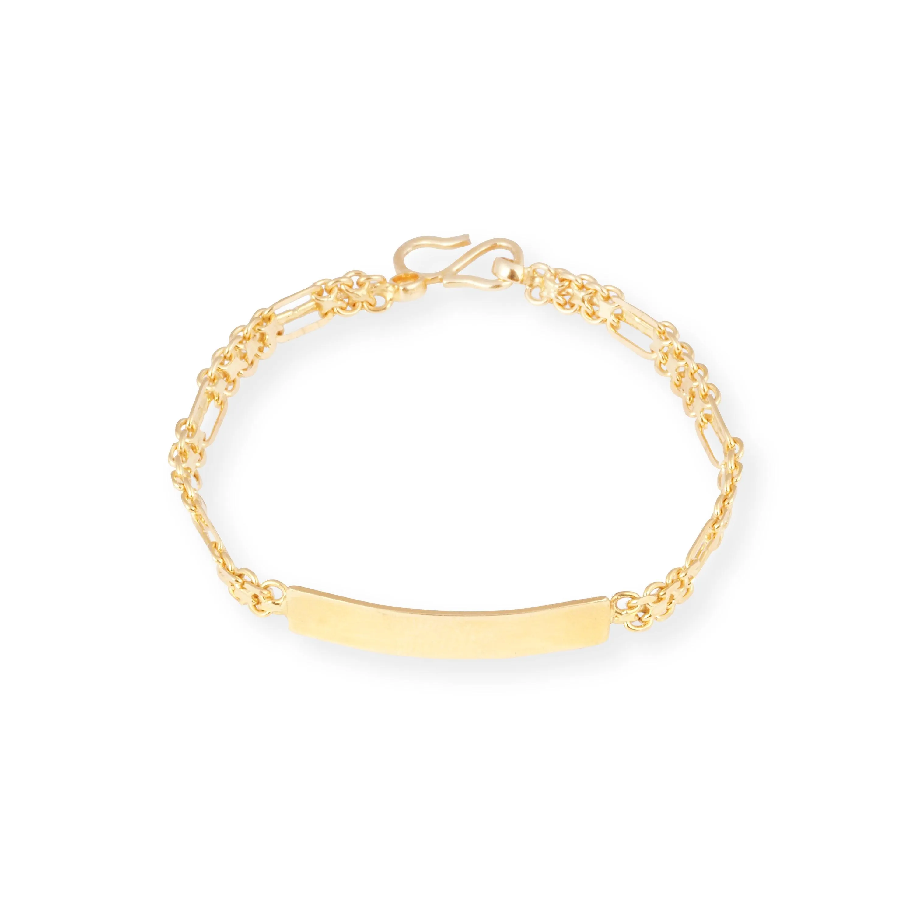 22ct Gold Child Bracelet with Engravable Plate & '' S '' Clasp CBR-8471