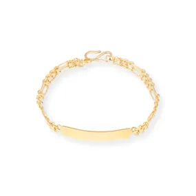 22ct Gold Child Bracelet with Engravable Plate & '' S '' Clasp CBR-8471