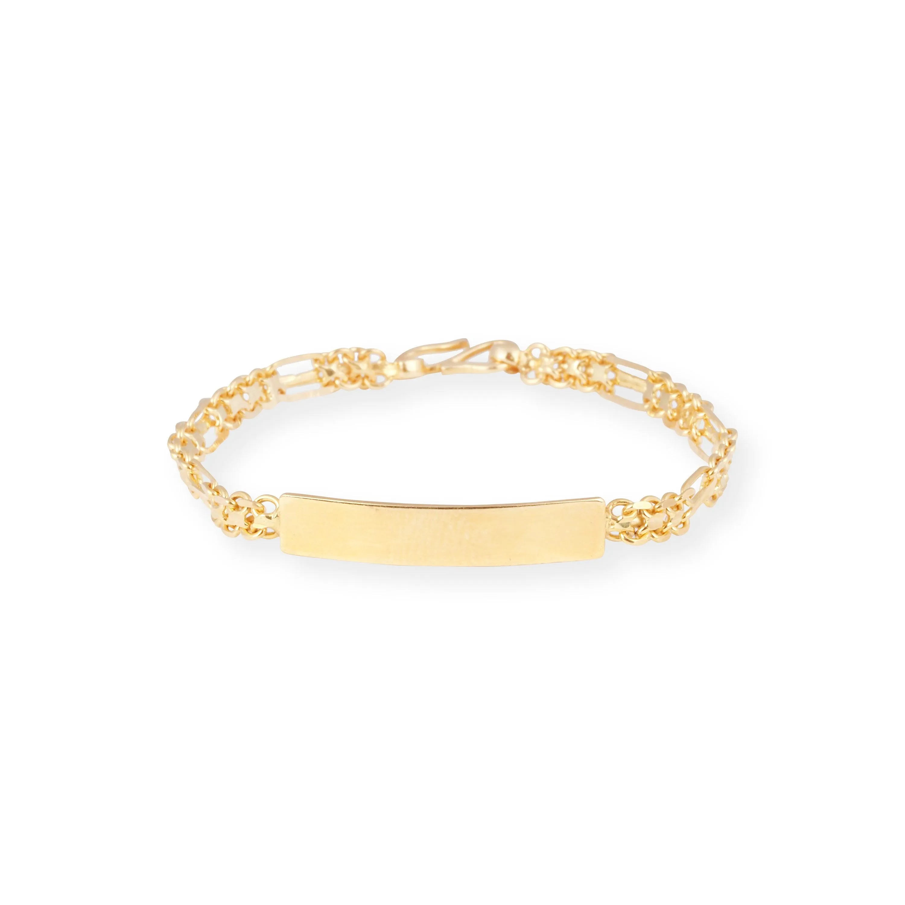 22ct Gold Child Bracelet with Engravable Plate & '' S '' Clasp CBR-8471