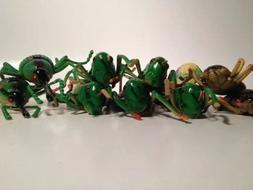 9 Fun Toy Rubber Locust Insect Novelty Bug Grasshoppers