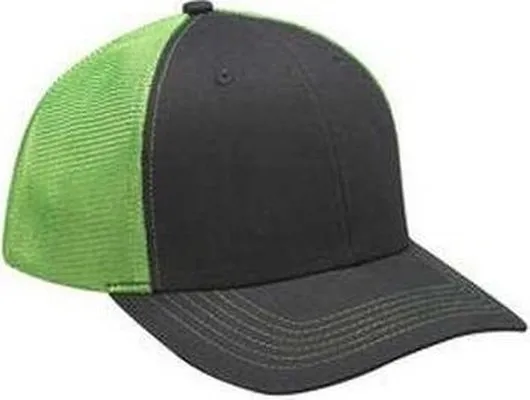 Adams PR102 Brushed Cotton Soft Mesh Trucker Cap - Neon Green