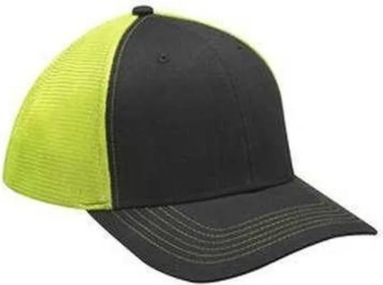 Adams PR102 Brushed Cotton Soft Mesh Trucker Cap - Neon Yellow