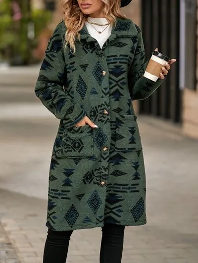 AGeometric Western Coat w/ Pockets