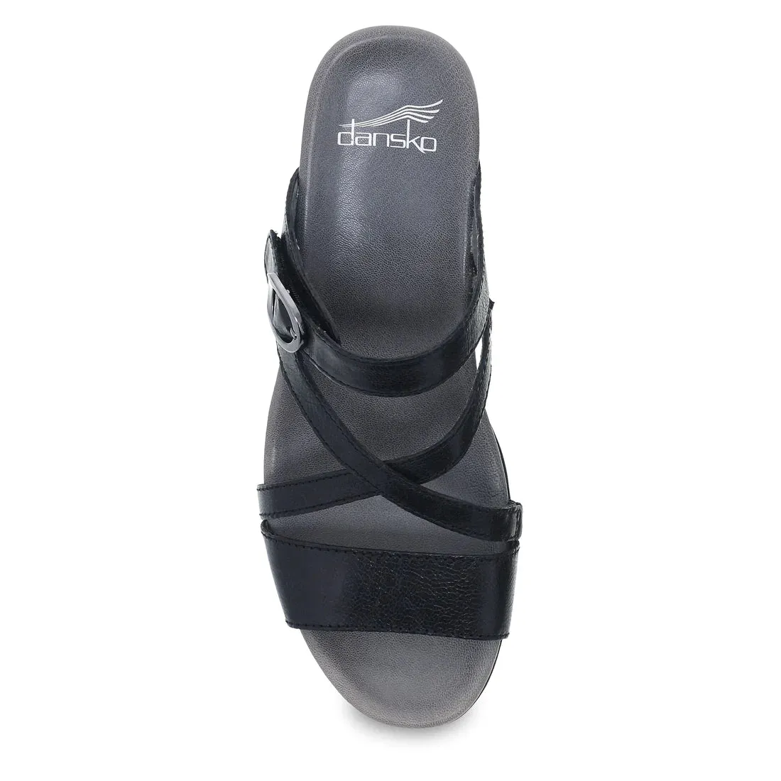 Ana Strappy Slide Wedge in Black