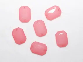 Baby Pink Designer Rectangle Plastic Stones - 25x18  mm