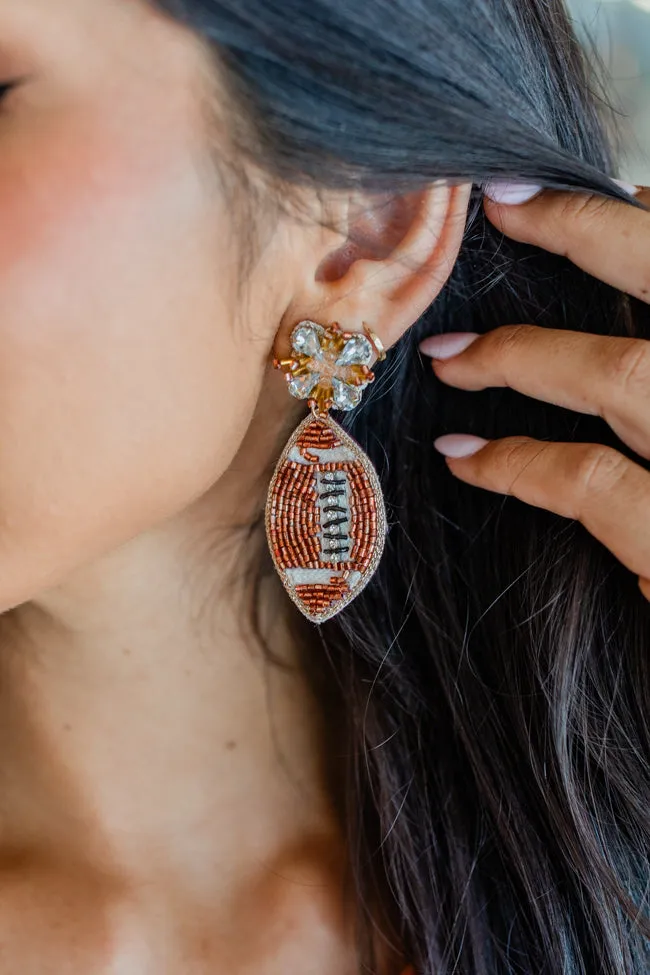 Beaded Football Earrings