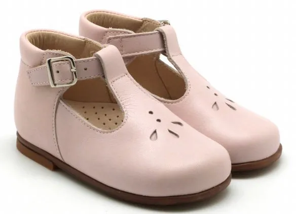 Beberlis Pale Pink Diamante Leather Baby High Top TStrap