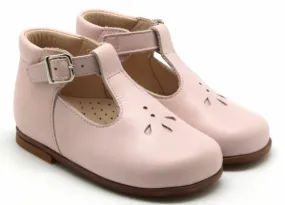 Beberlis Pale Pink Diamante Leather Baby High Top TStrap